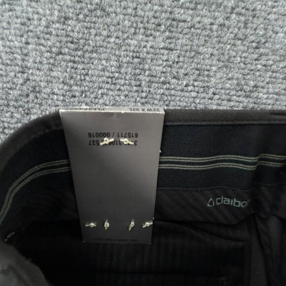 NWT Claiborne Pleated Pants Charcoal Gray 32x32 Stretch Waistband Herringbone - Picture 12 of 13